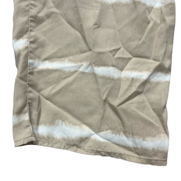 Beach Lunch Lounge Size Medium Tan White Tie Dye Pants Pockets Paper Bag Waist - Picture 6 of 9